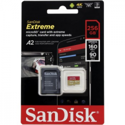 SanDisk Extreme micro SDXC 256 GB 160 MB/s A2 C10 V30 UHS-I U3, adaptr