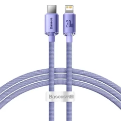 BASEUS cablel Type C for Apple Lightning 8-pin PD20W Power Delivery Crystal Shine CAJY000205 1,2m purple