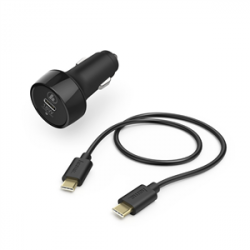 Hama set rýchla USB nabíjaèka do vozidla USB-C PD / QC 3.0, 18 W + kábel USB C-C 1,5 m