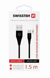 Kábel SWISSTEN USB/Micro USB 1,5m  s predåženým Micro USB